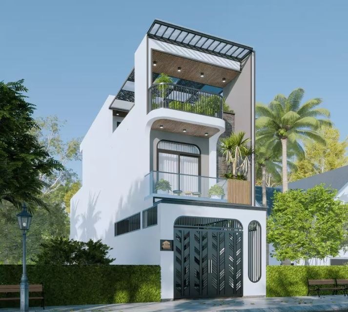 Thiết kế nhà trệt lầu tum 5x14 3 phòng ngủ 