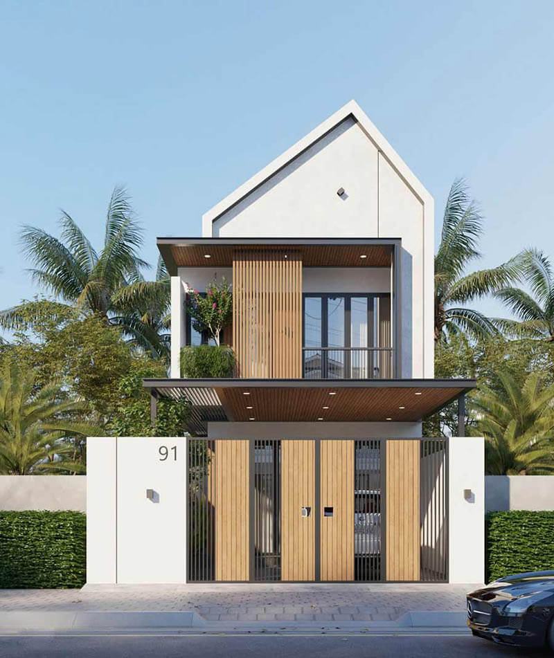 mẫu nhà 5x14 3 phòng ngủ 2 tầng giấu mái 