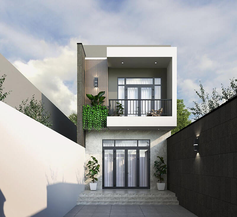 Nhà mái bằng 5x14 3 phòng ngủ đơn giản tiết kiệm chi phí