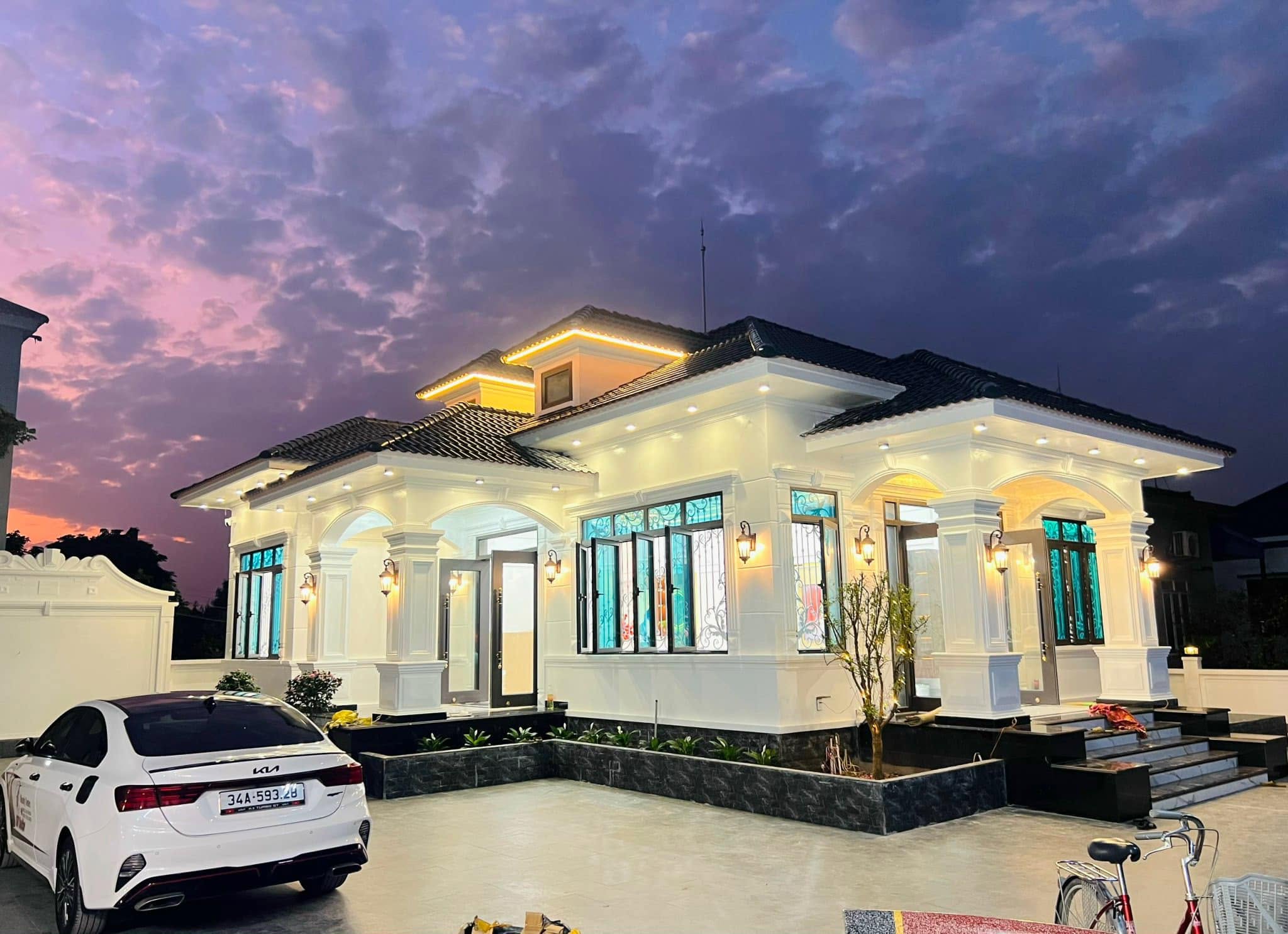 Hình ảnh thực tế thi công hoàn thiện nhà cấp 4 đẹp ở quê