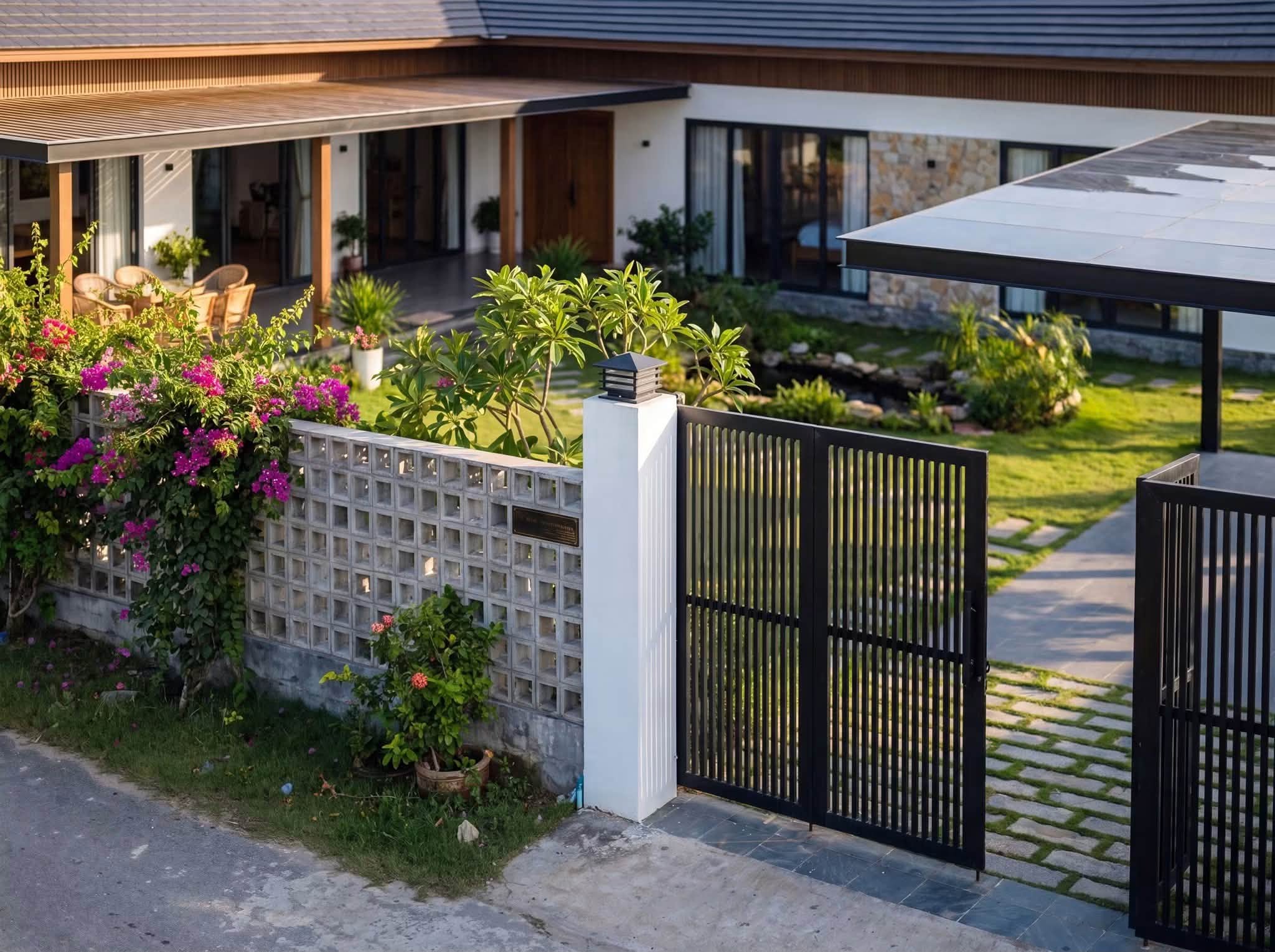 Cổng hàng rào nhà cấp 4 hiện đại nông thôn 