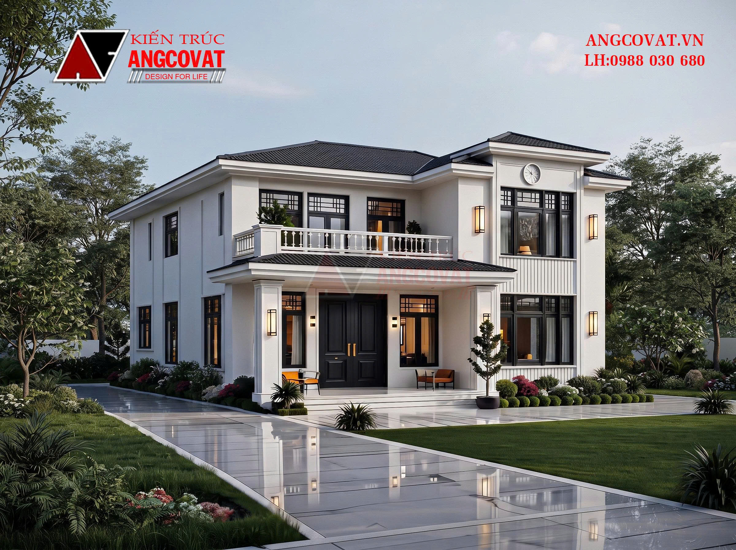 Báo giá chi tiết Mẫu Nhà Mái Nhật Tân Cổ Điển 2 Tầng 4 Phòng Ngủ 10x12m