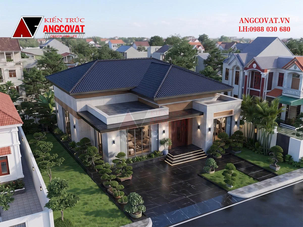 Thiết kế biệt thự nhà vườn cấp 4 hiện đại diện tích 180m2 