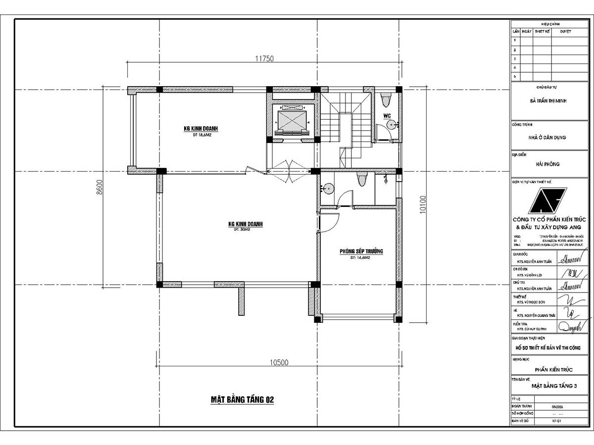 Thiết kế nhà vuông 10×10 4 tầng kết hợp văn phòng hiện đại BT1290926