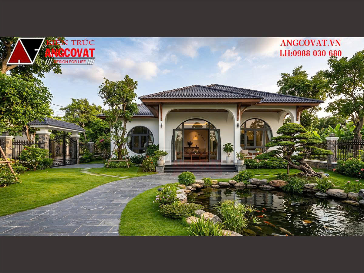 Mẫu nhà vườn cấp 4 mái Nhật 3 phòng ngủ 150m2 kèm bảng tính chi phí
