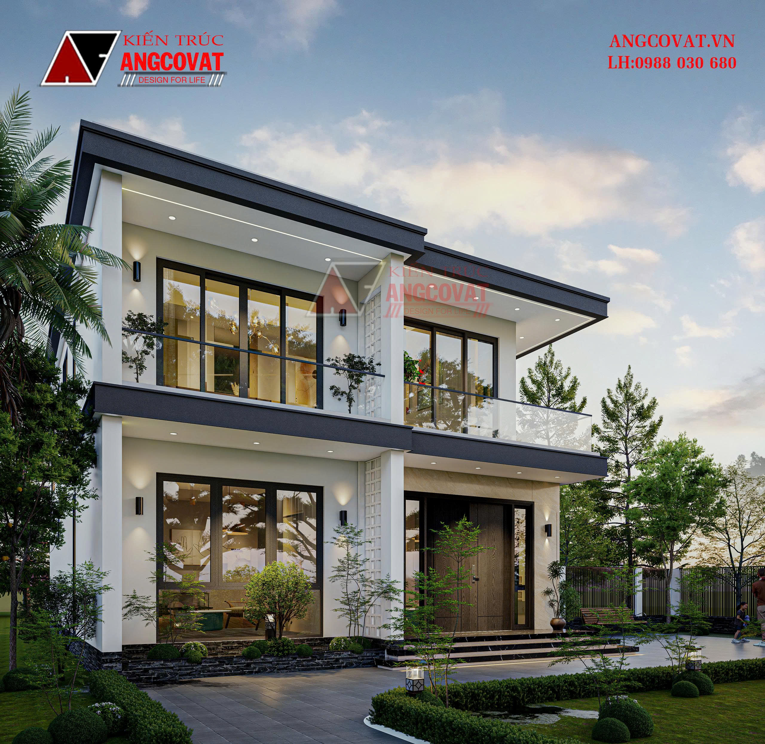 Thiết kế nhà Hiện đại tối giản 2 tầng 120m2 hành trình từ khảo sát đến bản vẽ đẹp tại Hải Phòng BT1180926