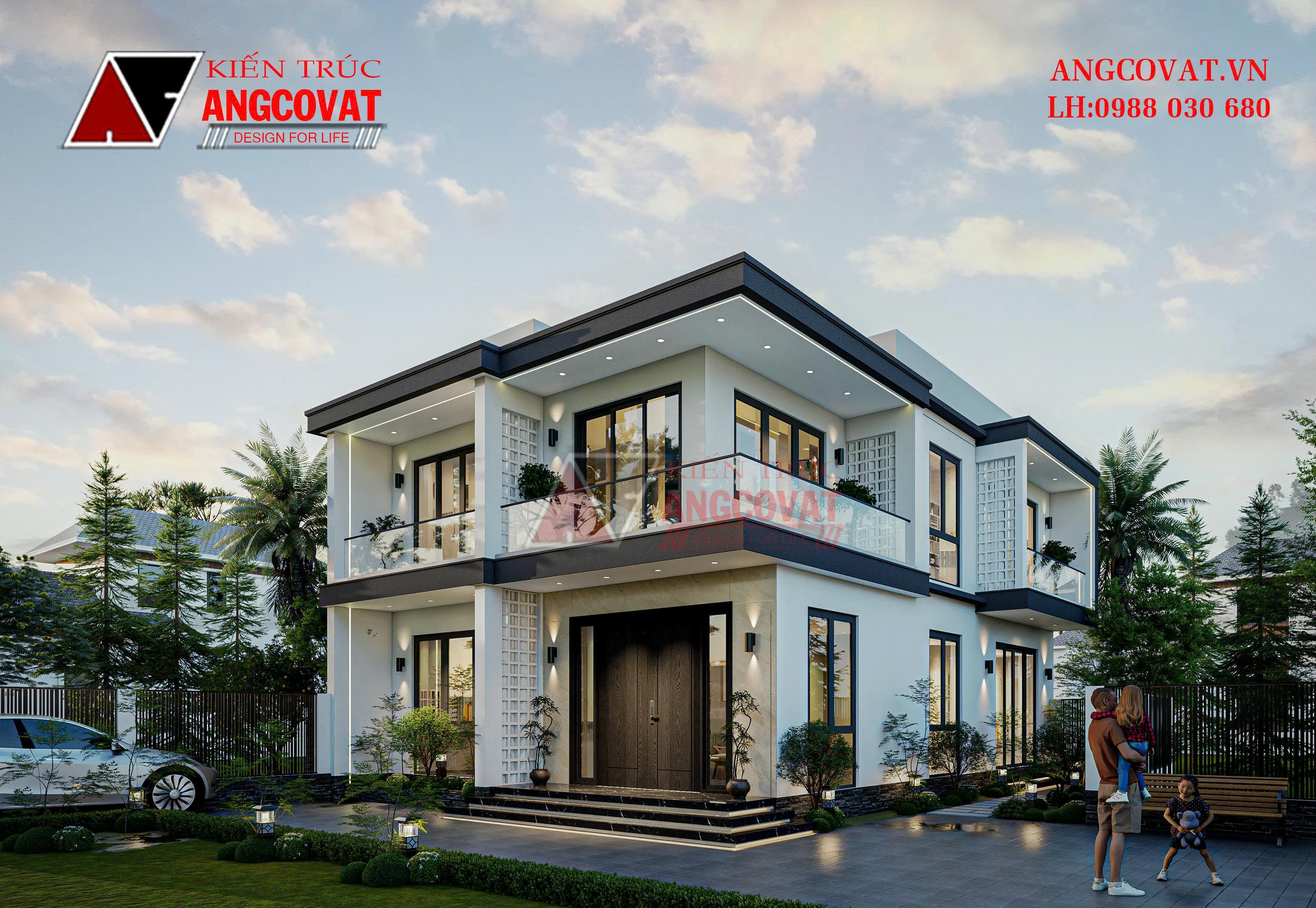 Thiết kế nhà Hiện đại tối giản 2 tầng 120m2 hành trình từ khảo sát đến bản vẽ đẹp tại Hải Phòng BT1180926