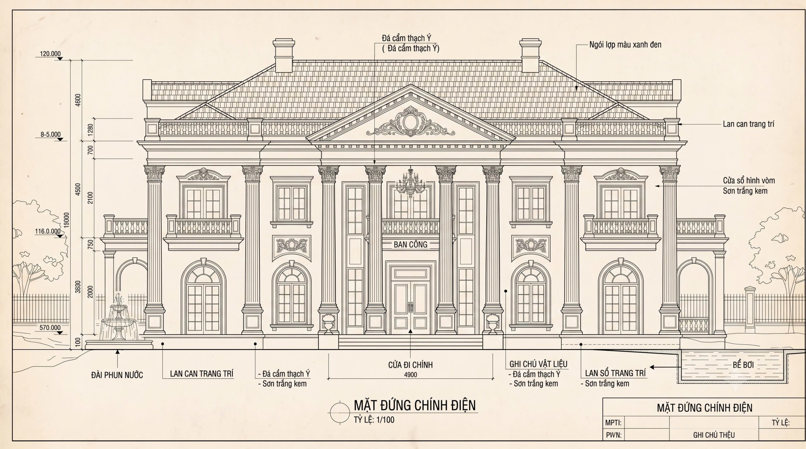 Thiết kế biệt thự kiểu Châu Âu