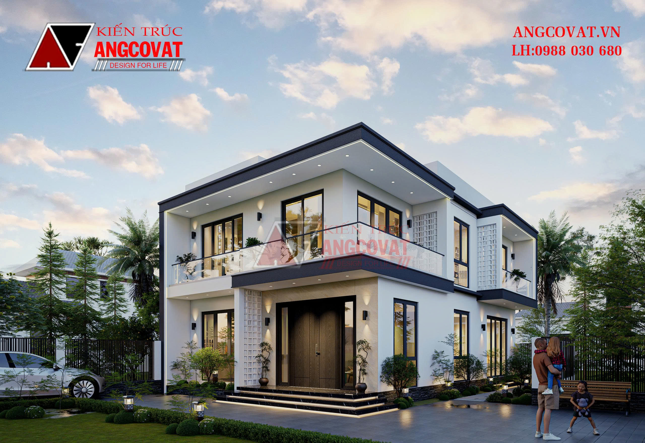 Thiết kế nhà Hiện đại tối giản 2 tầng 120m2 hành trình từ khảo sát đến bản vẽ đẹp tại Hải Phòng BT1180926