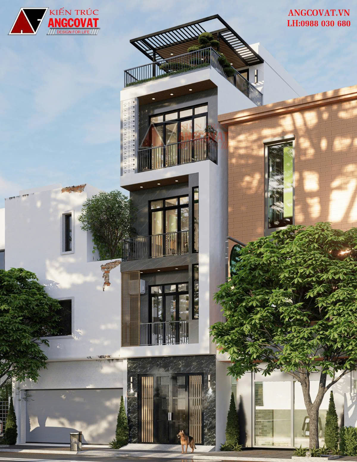 chi phí thiết kế thi công nhà 4x11 có thang máy