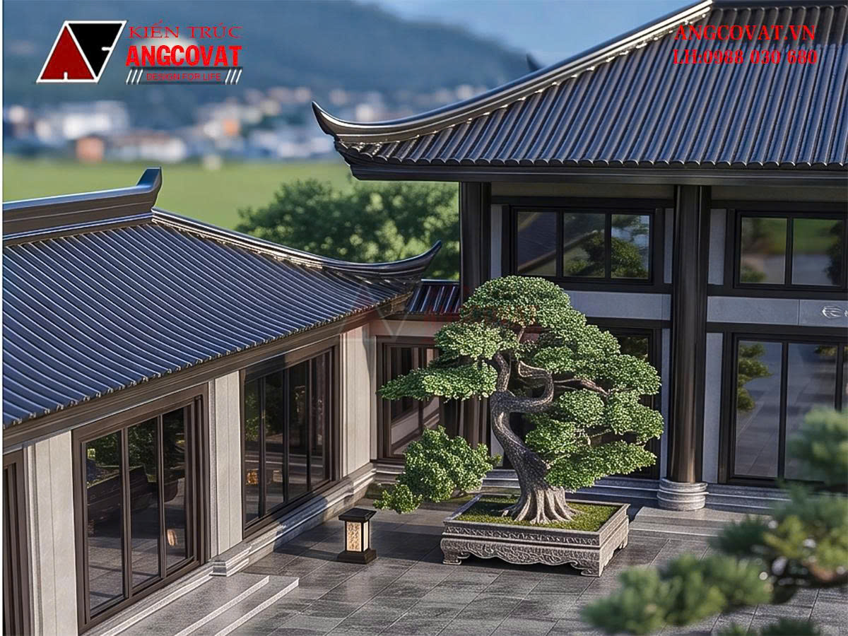 Bản vẽ thiết kế nhà tam hợp viện 200m2 trên đất 35x35m cho đại gia đình nhiều thế hệ BT1141026