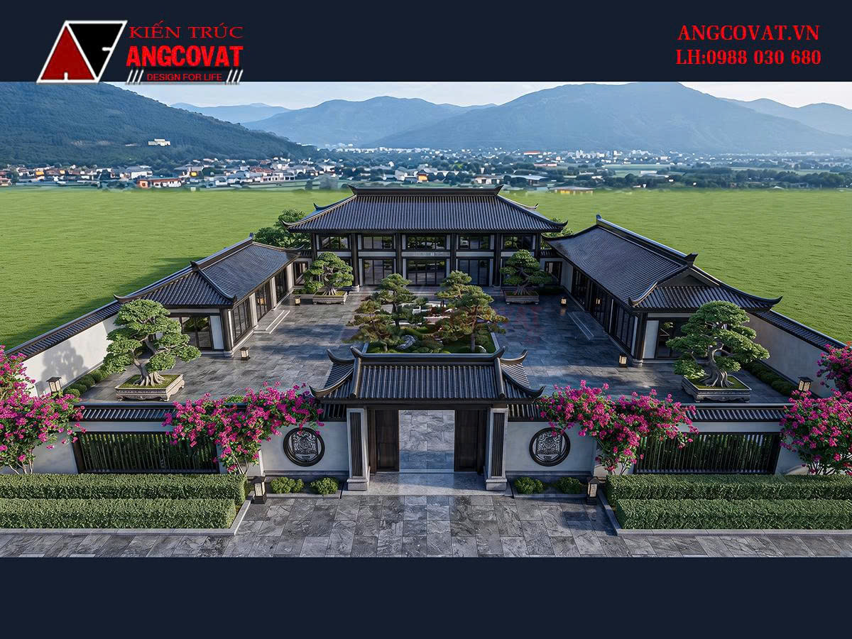 Bản vẽ thiết kế nhà tam hợp viện 200m2 trên đất 35x35m cho đại gia đình nhiều thế hệ BT1141026