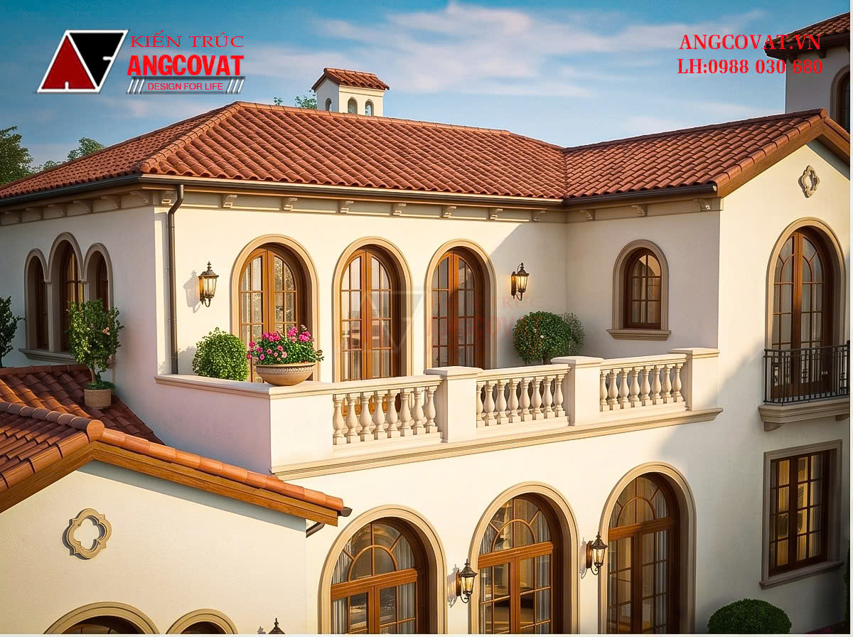 Thiết kế biệt thự Địa Trung Hải 400m2 Villa sang trọng, phóng khoáng và đẳng cấp BT1221026