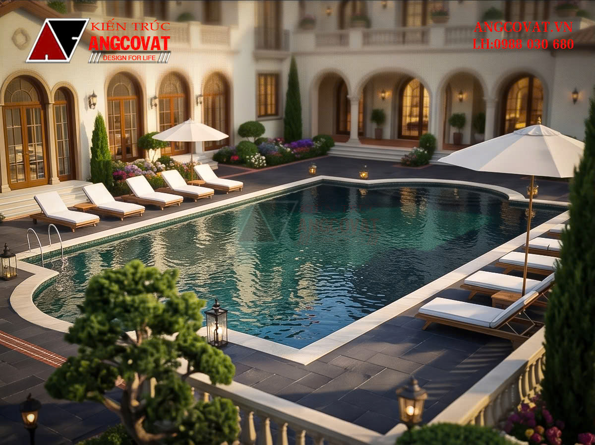Thiết kế biệt thự Địa Trung Hải 400m2 Villa sang trọng, phóng khoáng và đẳng cấp BT1221026