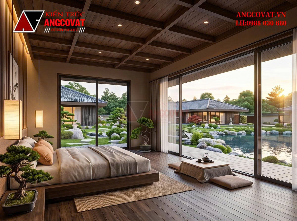 Thiết kế nhà cấp 4 có sân vườn ở giữa diện tích 350m2 – Giải pháp kiến trúc nghỉ dưỡng xanh BT2201026