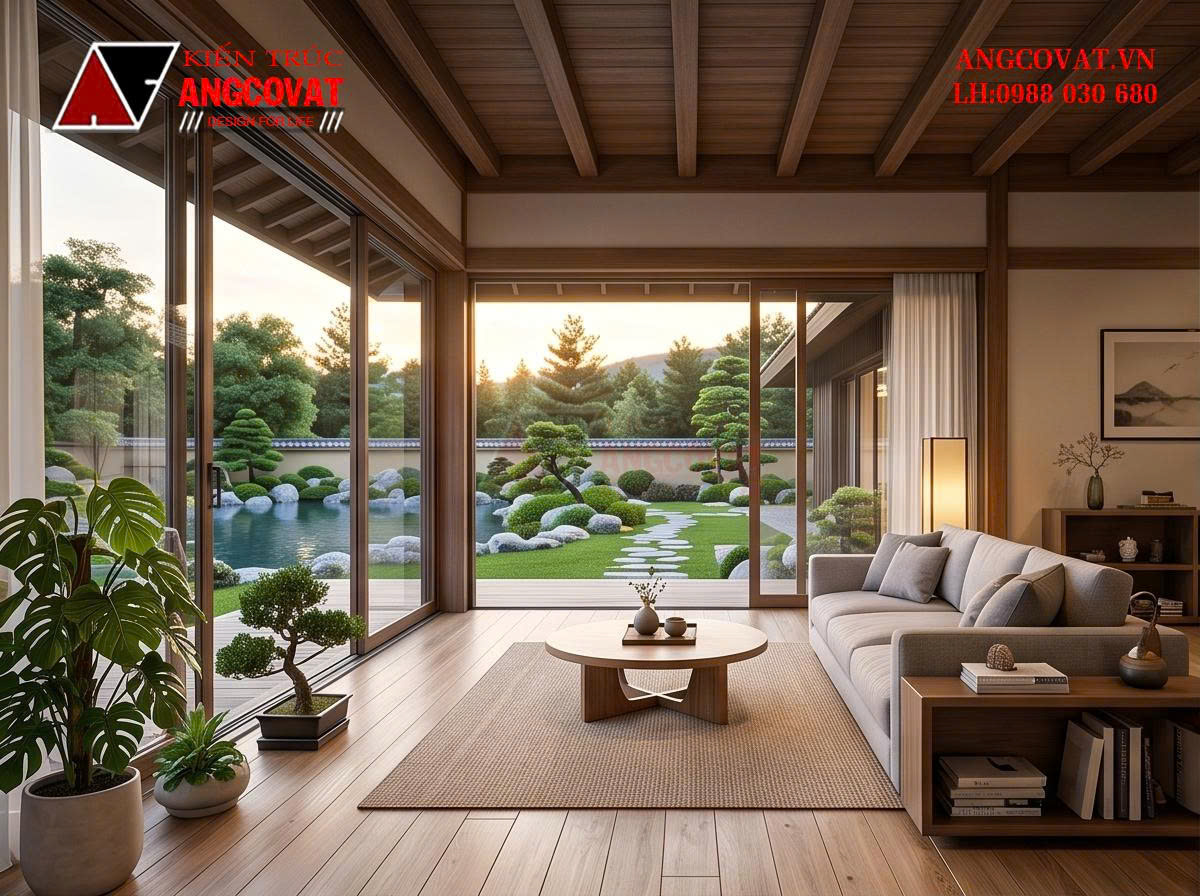 Thiết kế nhà cấp 4 có sân vườn ở giữa diện tích 350m2 – Giải pháp kiến trúc nghỉ dưỡng xanh BT2201026