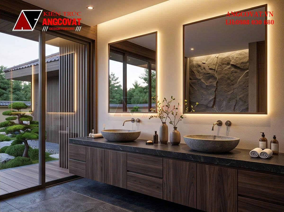 Thiết kế nhà cấp 4 có sân vườn ở giữa diện tích 350m2 – Giải pháp kiến trúc nghỉ dưỡng xanh BT2201026