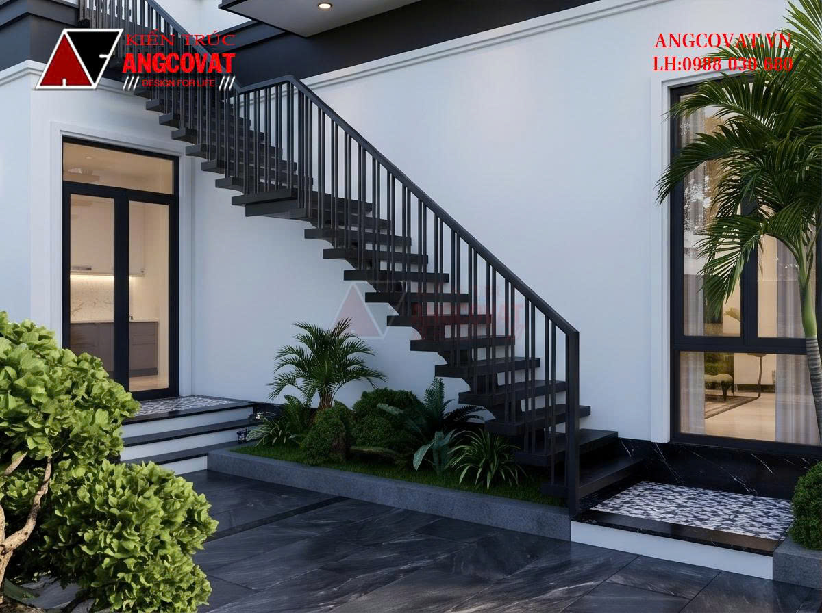 Chi phí xây nhà 1 tàng 1 tum hiện đại mái bằng tối ưu BT01261026