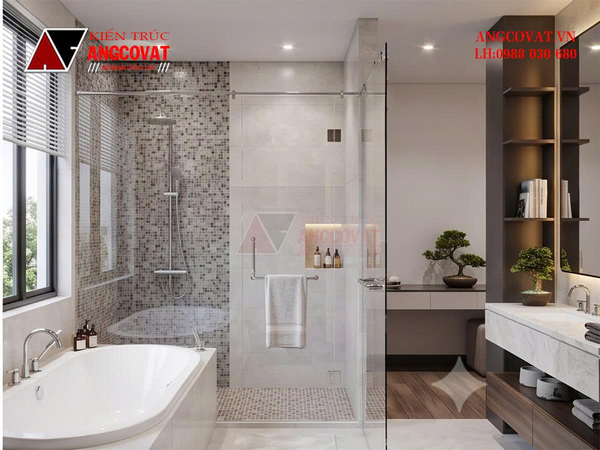 Mẫu nhà 2 tầng chữ l 90m2 đẹp không lối thoát BT0510206