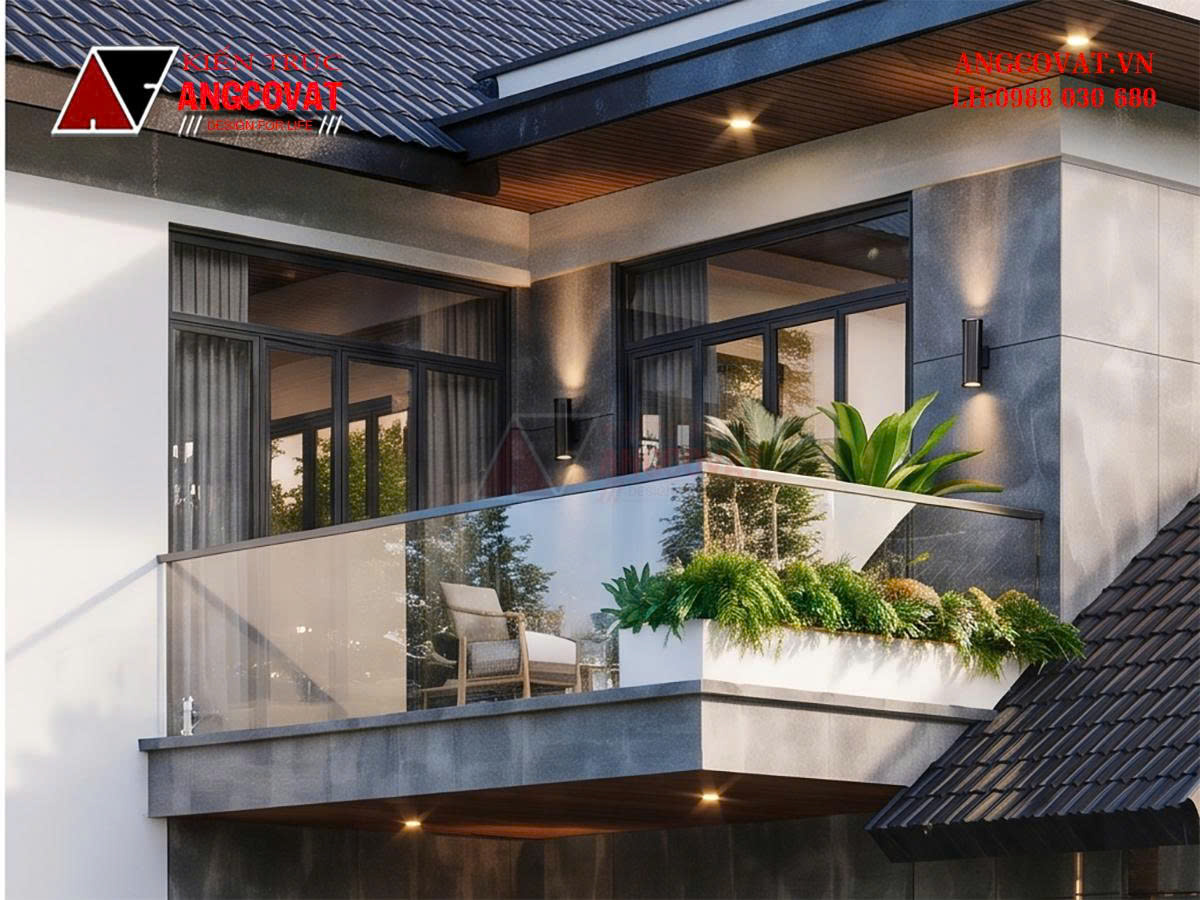 Mẫu nhà 2 tầng chữ l 90m2 đẹp không lối thoát BT0510206