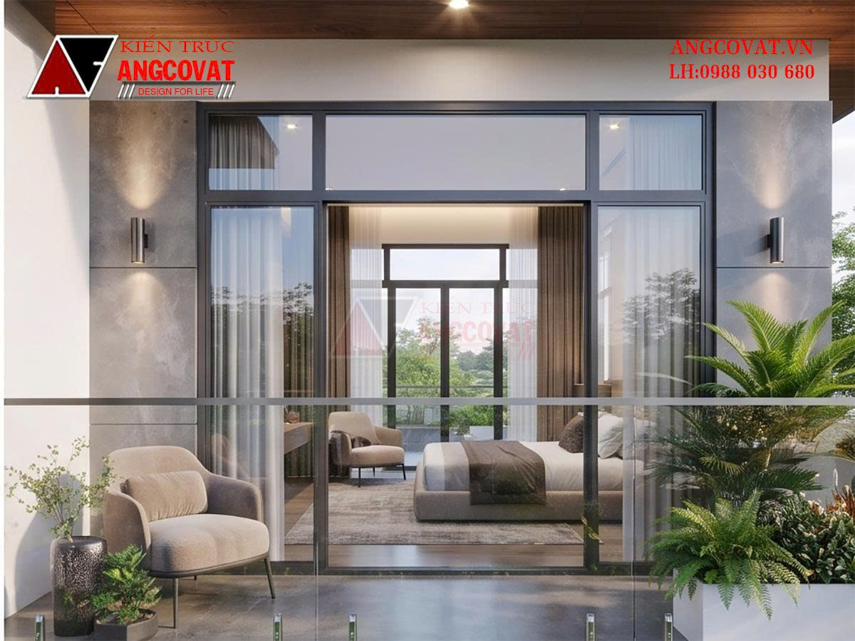 Mẫu nhà 2 tầng chữ l 90m2 đẹp không lối thoát BT0510206