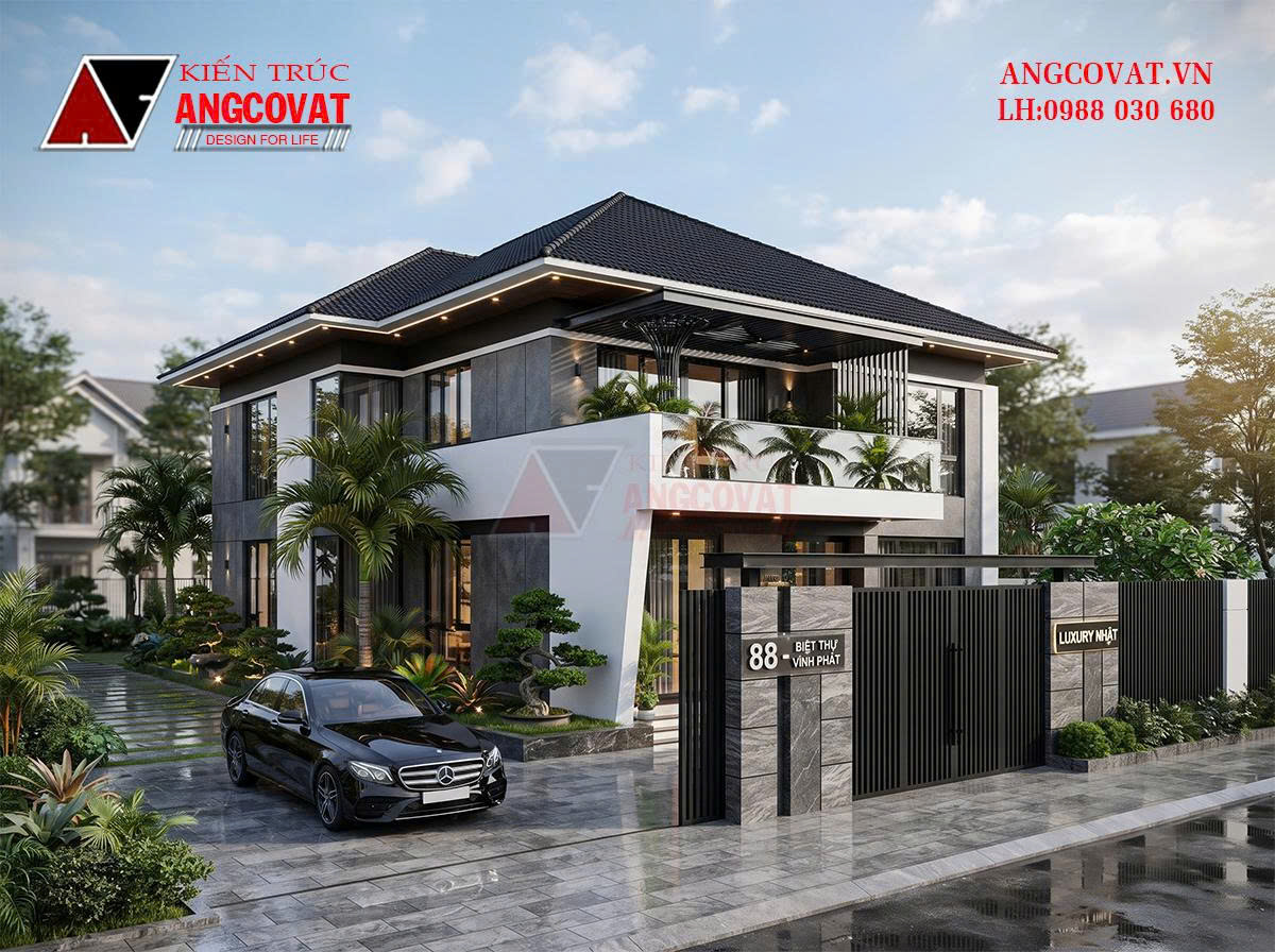 Thiết kế biệt thự 2 tầng 10x15m hiện đại đẹp BT2011026