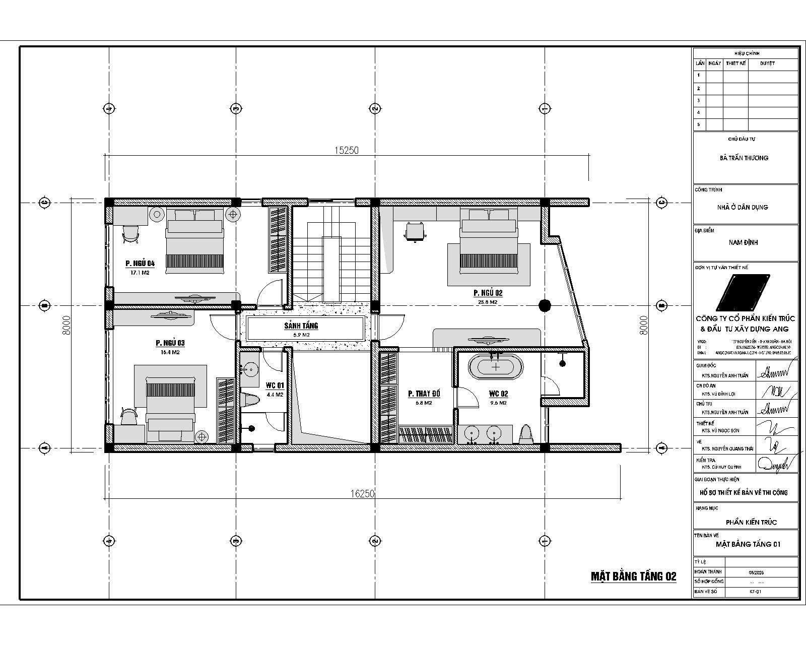 Thiết kế biệt thự 3 tầng 6 phòng ngủ diện tích 120m2 BT3011026