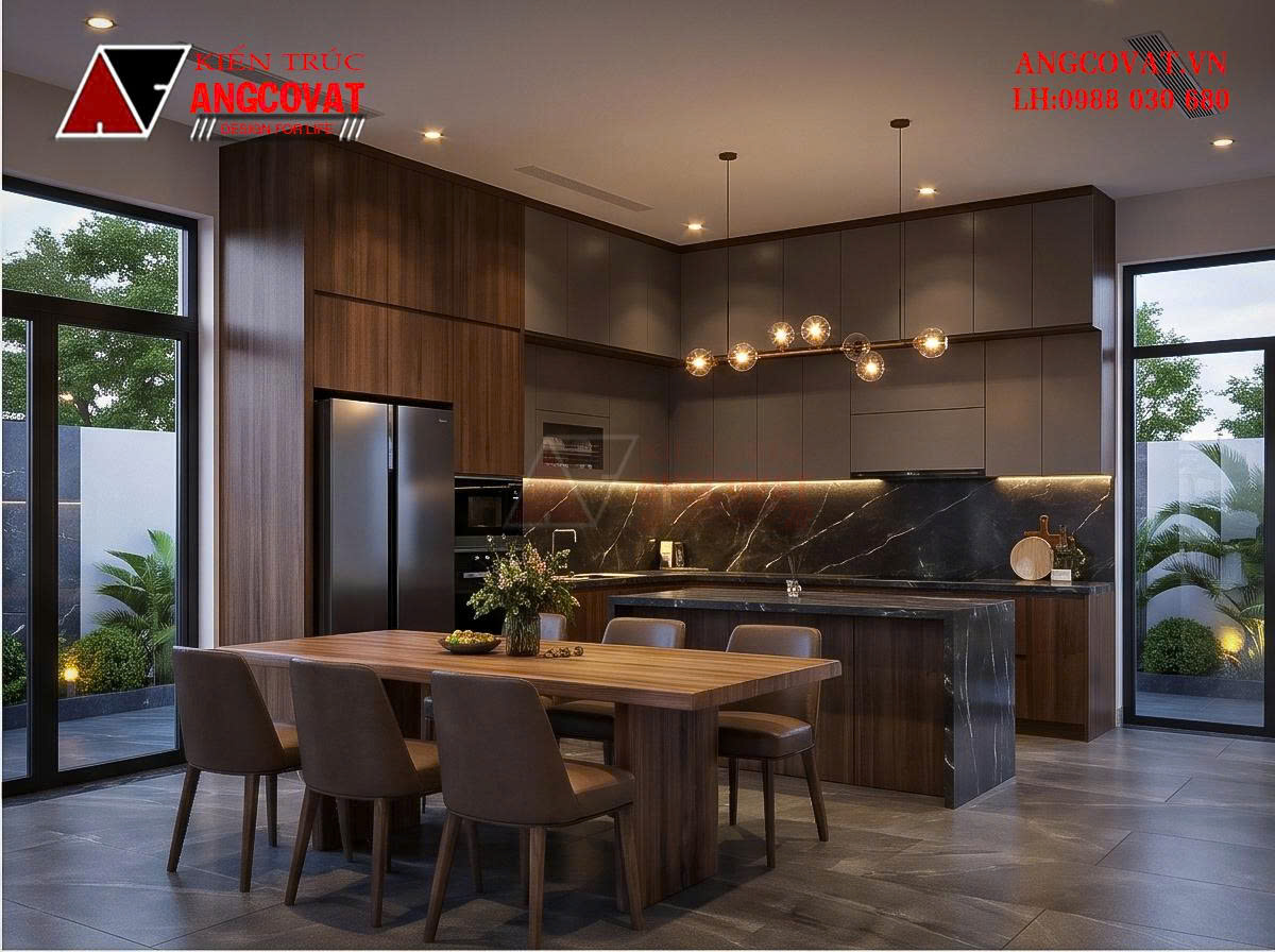 Thiết kế biệt thự hiện đại 1 tầng 1 tum 120m²  kiến trúc mái bằng sáng tạo, độc đáo BT3261026