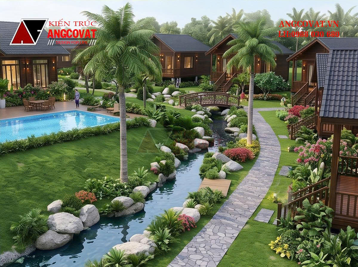 Tư vấn thiết kế bungalow resort 3000m2 đẹp mê hồn người BT0710206