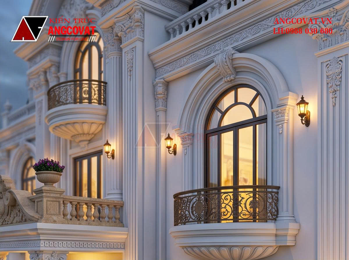 Tư vấn thiết kế lâu đài kiểu pháp 300m2 tráng lệ và xa hoa BT0810206