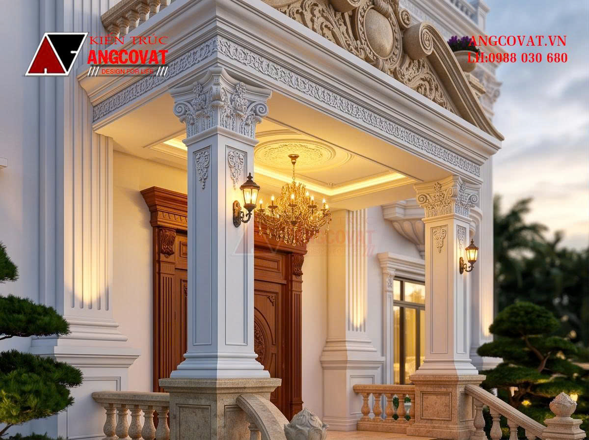 Tư vấn thiết kế lâu đài kiểu pháp 300m2 tráng lệ và xa hoa BT0810206