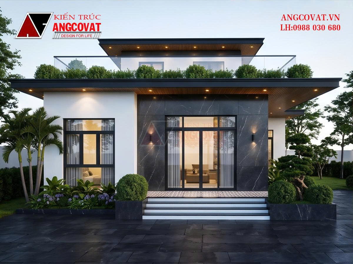 Mẫu nhà 1 tầng 1 tum 3 phòng ngủ 120m² ở nông thôn đẹp đủ công năng BT2261026