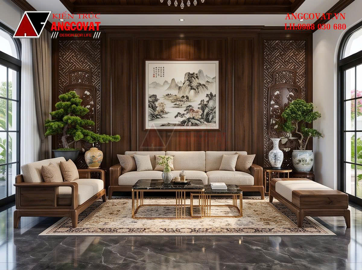 Thiết kế nhà cấp 4 phong cách Indochine 210m² sang trọng, giàu bản sắc BT1131026