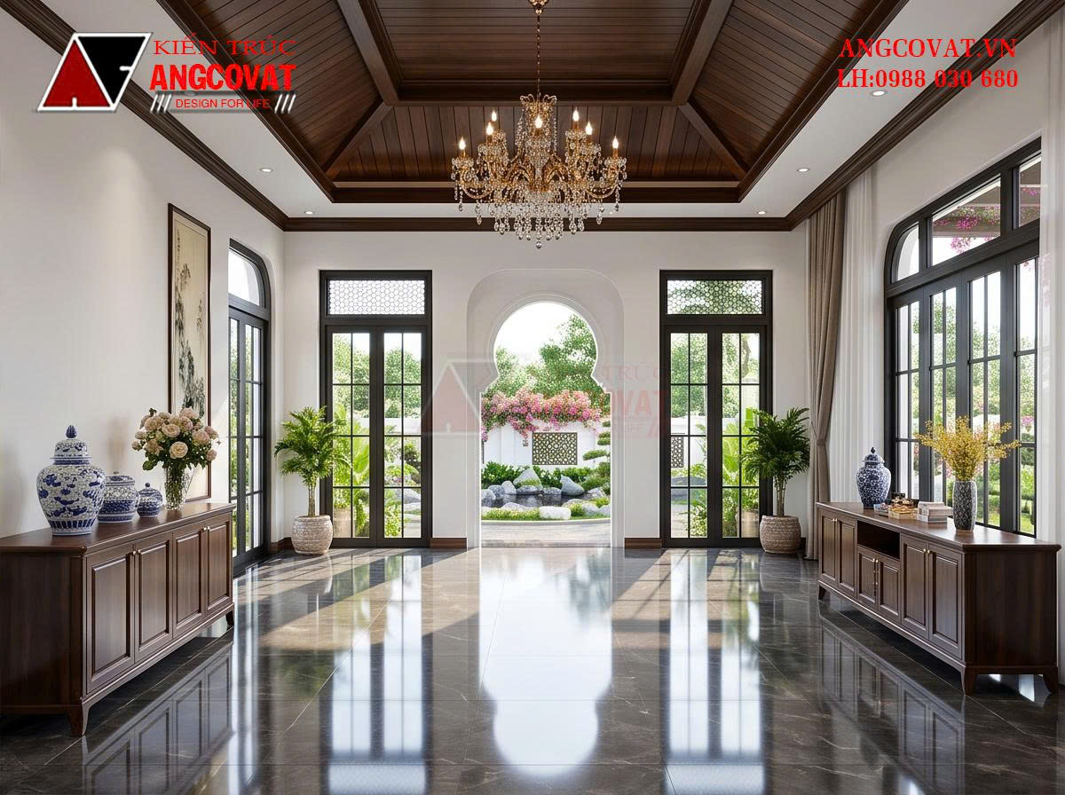 Thiết kế nhà cấp 4 phong cách Indochine 210m² sang trọng, giàu bản sắc BT1131026
