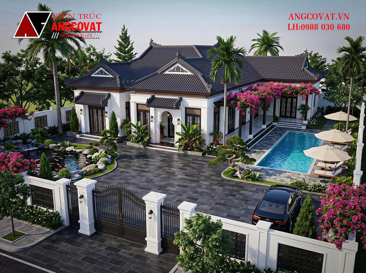 Thiết kế nhà cấp 4 phong cách Indochine 210m² sang trọng, giàu bản sắc BT1131026