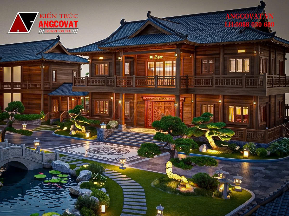 Thiết Kế Nhà Gỗ Phong Cách Á Đông Trên Khu Đất 2500m² Đẹp Và Đẳng Cấp BT1231026 3 Thiết kế nhà gỗ phong cách Á Đông trên mảnh đất rộng 2500m2 ỏ quê