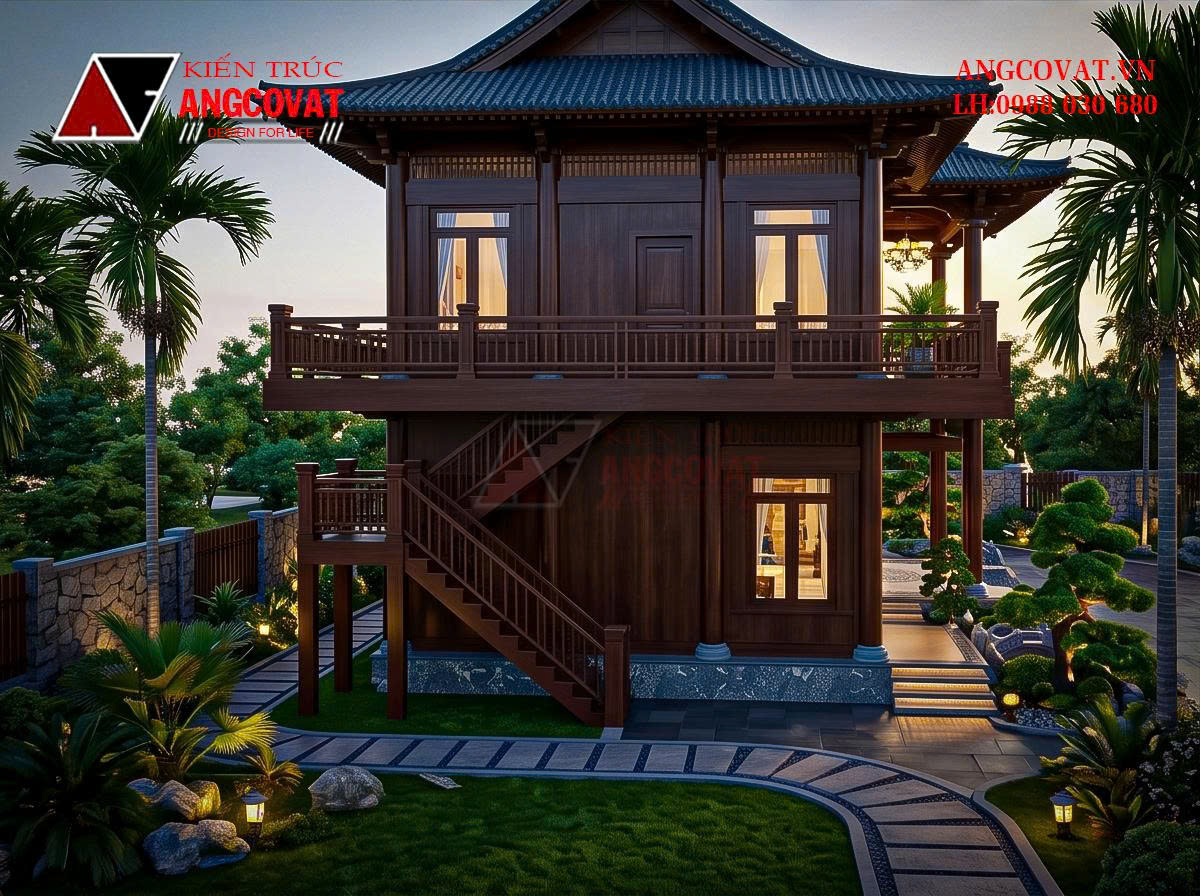Tư vấn thiết kế nhà gỗ sân vườn 200m2 chuẩn phong thủy