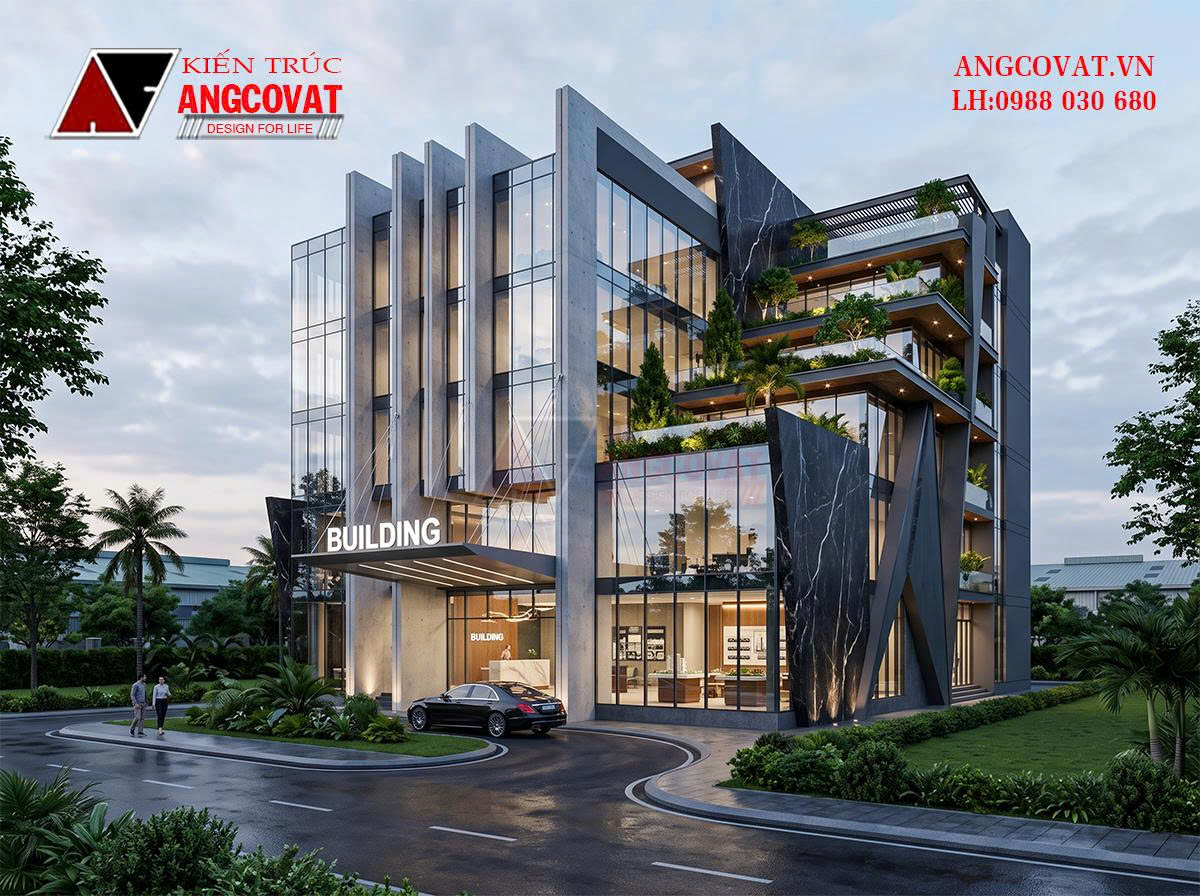 Thiết kế tòa nhà văn phòng 400m2 hiện đại, chuyên nghiệp – Tối ưu công năng và chi phí VP3071026